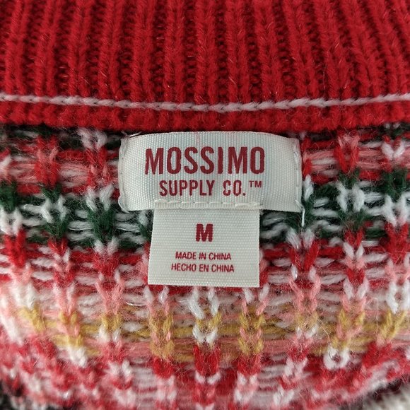 Cable Knit Sweater Nordic Ski Women M White Red - Picture 5 of 7